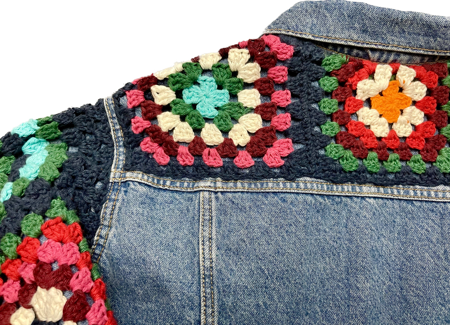 Custom: Granny Square Detailed Demin Jacket