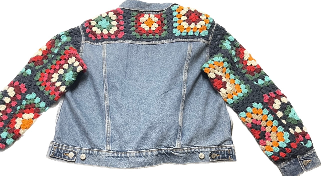 Custom: Granny Square Detailed Demin Jacket